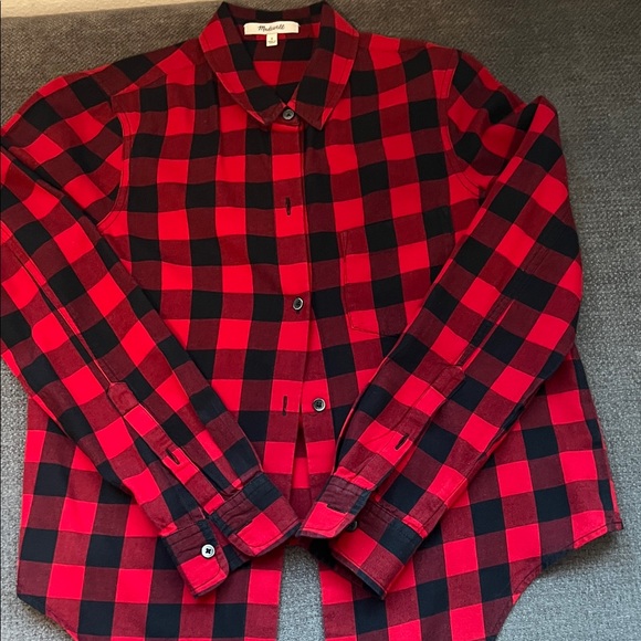 Madewell Red and Black Plaid Men's Shirt - Picture 3 of 6